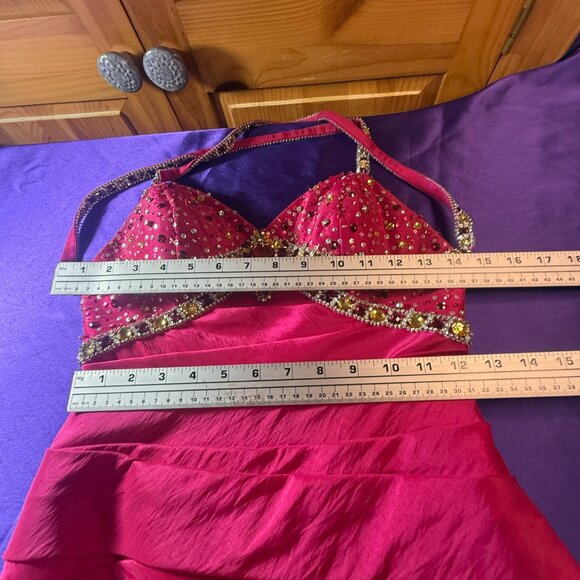 📌Tony Bowls LeGala Beaded Hot Pink Mermaid  Prom - Pageant - Formal Dress - Picture 10 of 16